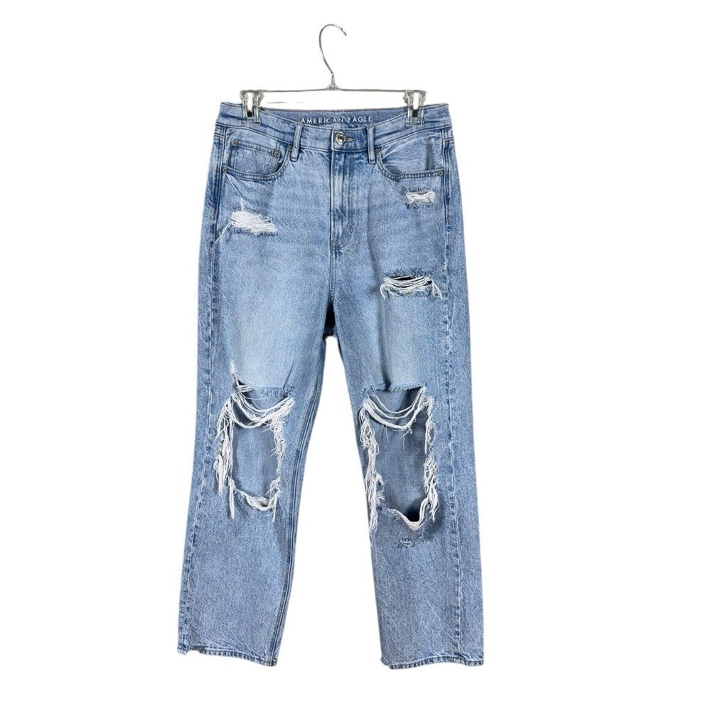 American Eagle Super Highest Rise 90s Boyfriend Jeans Size 6 Festival Distressed